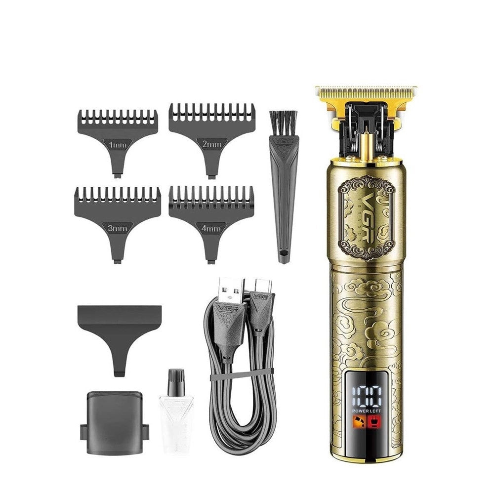 Trade Shop - Tagliacapelli Professionale Ricaricabile Senza Fili Regolabarba Usb Rasoio V-073 -