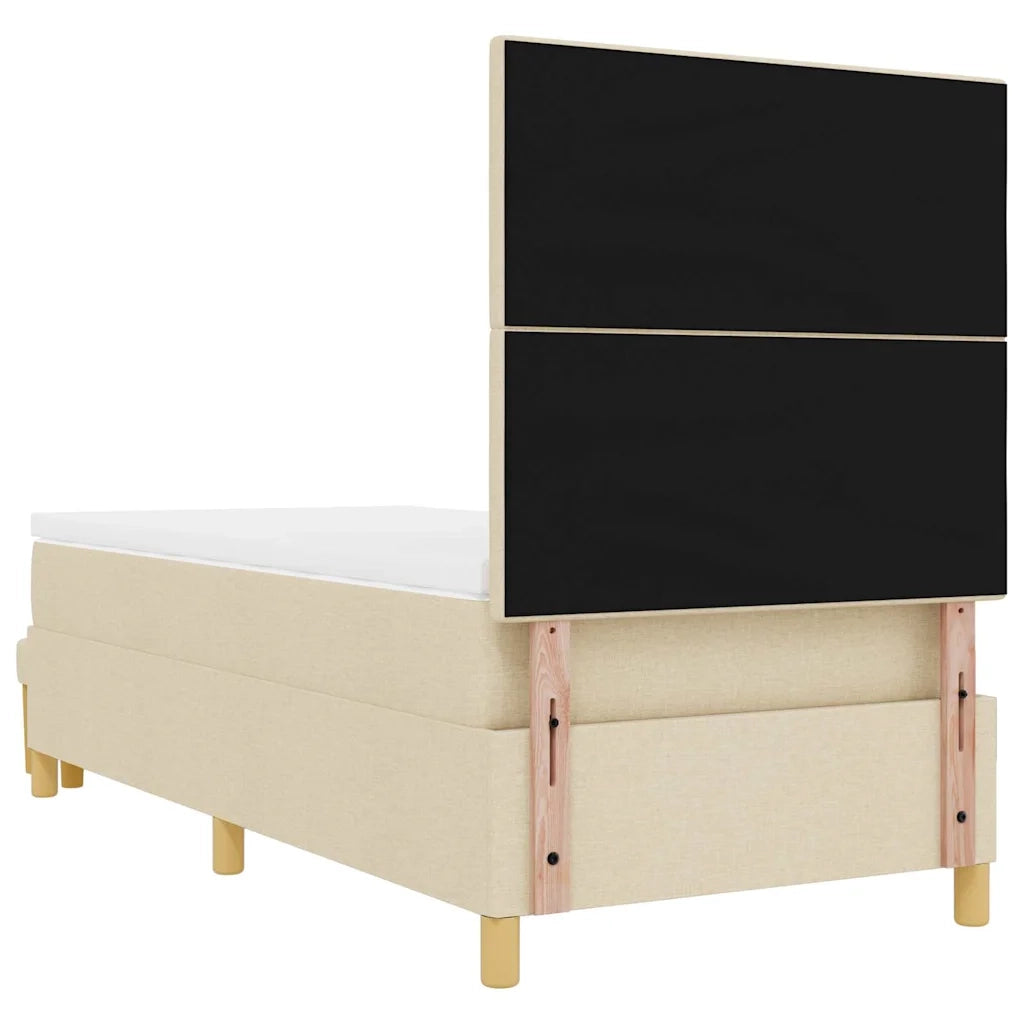 Letto a molle con testiera Crema 200 x 100 cm Tessuto 3344280