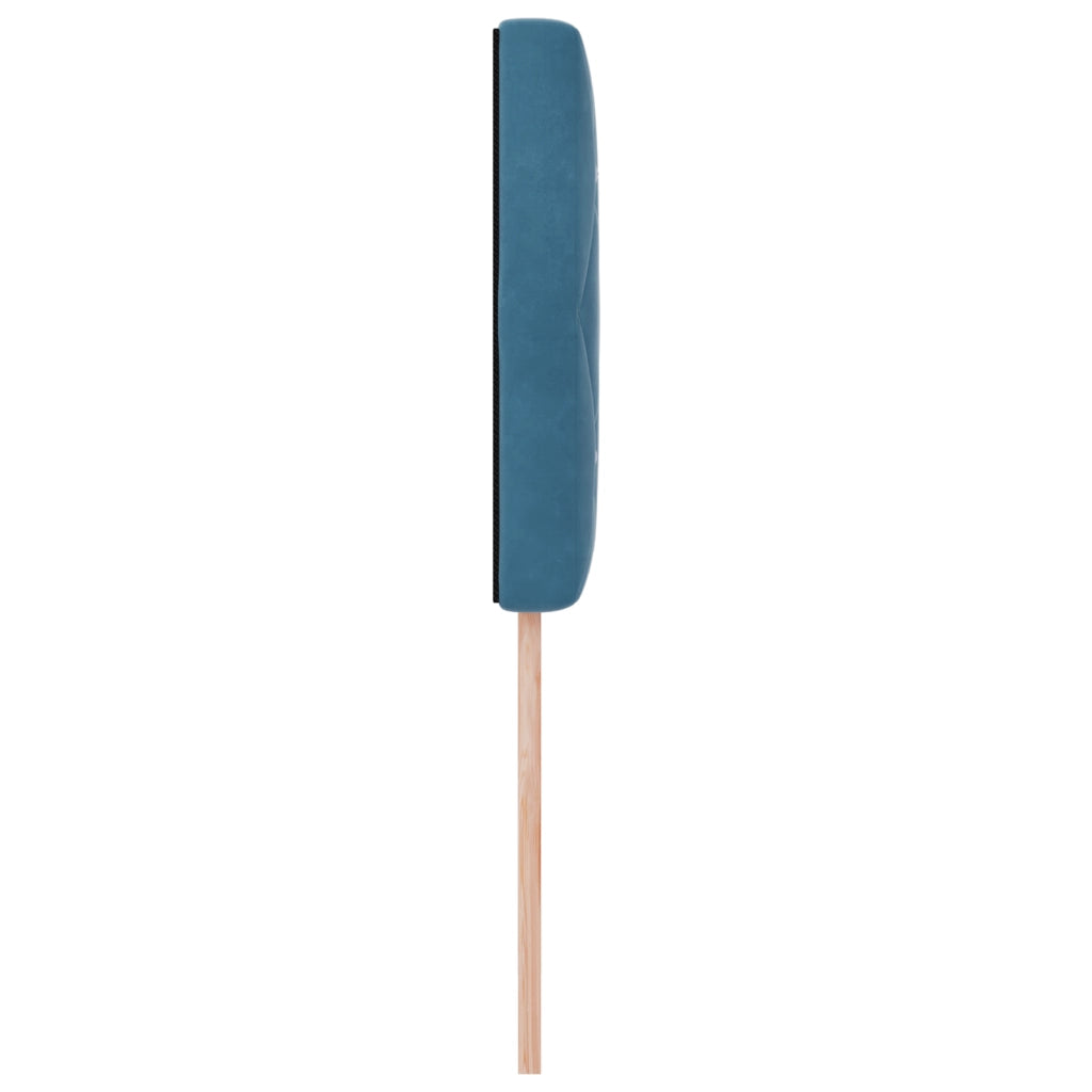 Testiera  con bottoni in cristallo trapuntata blu scuro 100 cm in velluto