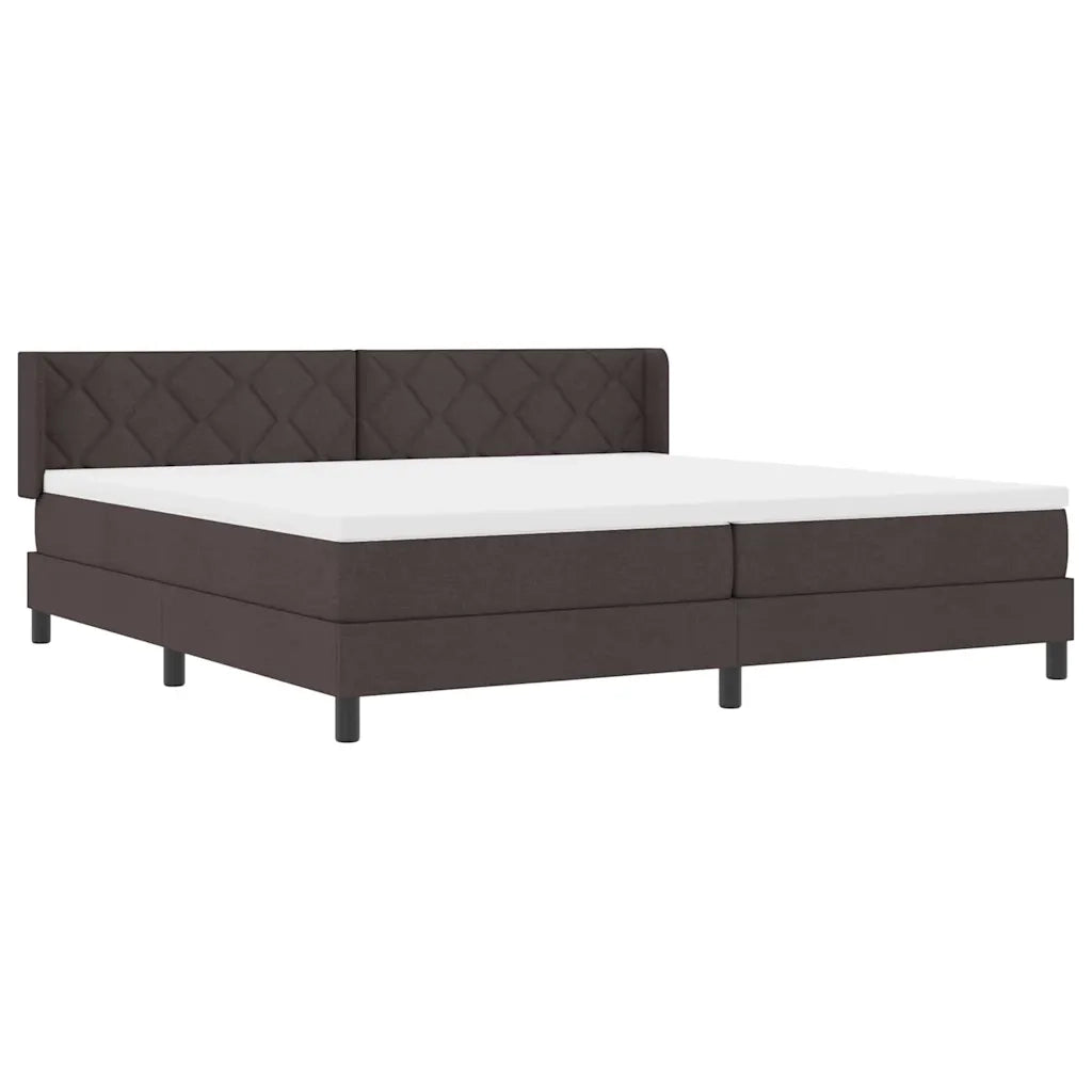 Letto a molle con testiera Marrone Scuro 200 x 200 cm Tessuto 3341191