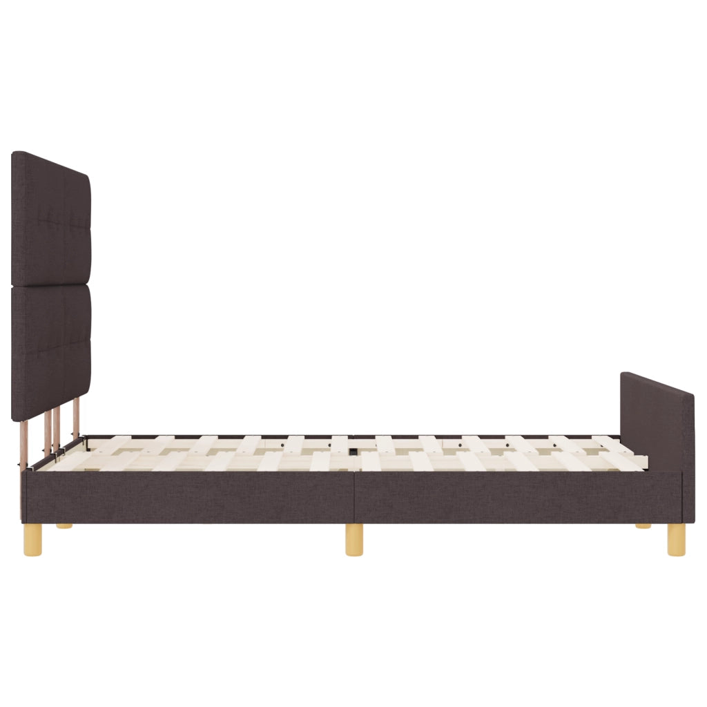 Letto Dark Brown 160x200 cm Tessuto