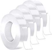 Nastro adesivo trasparente extra resistente, doppio strato, lavabile, multifunzionale, senza tracce, per uso domestico e ufficio