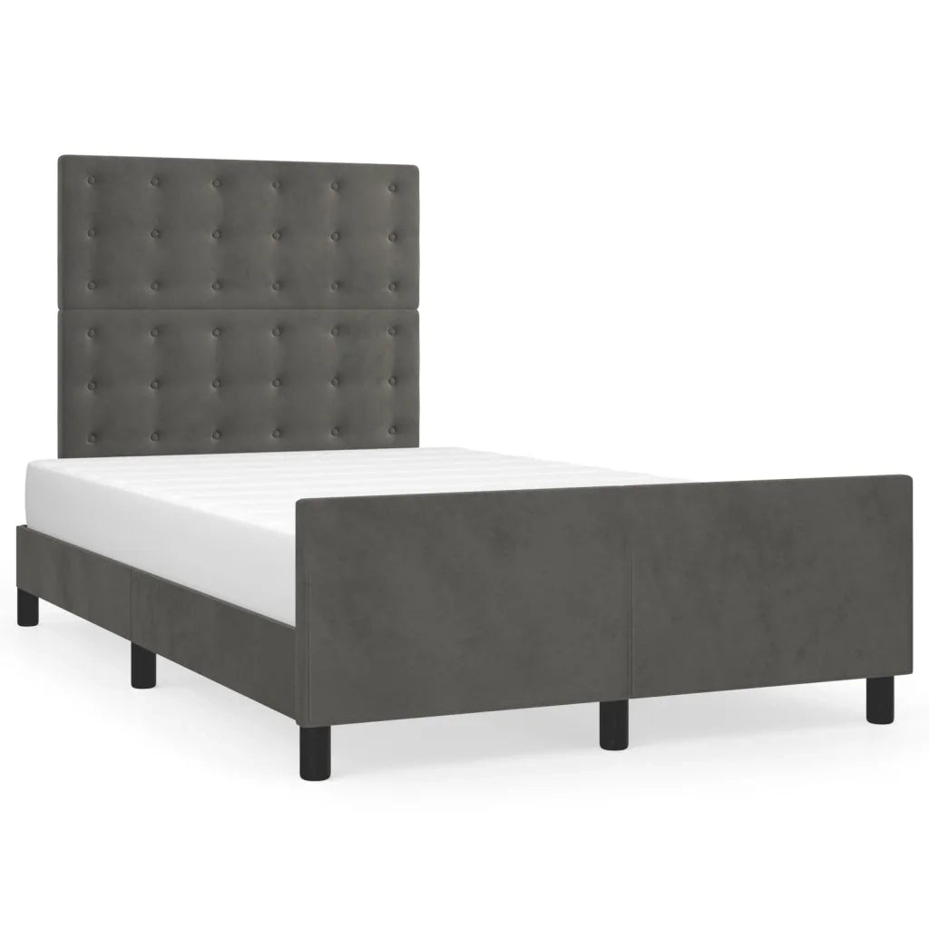 Giroletto senza Materasso Grigio Scuro 120x200 cm Velluto