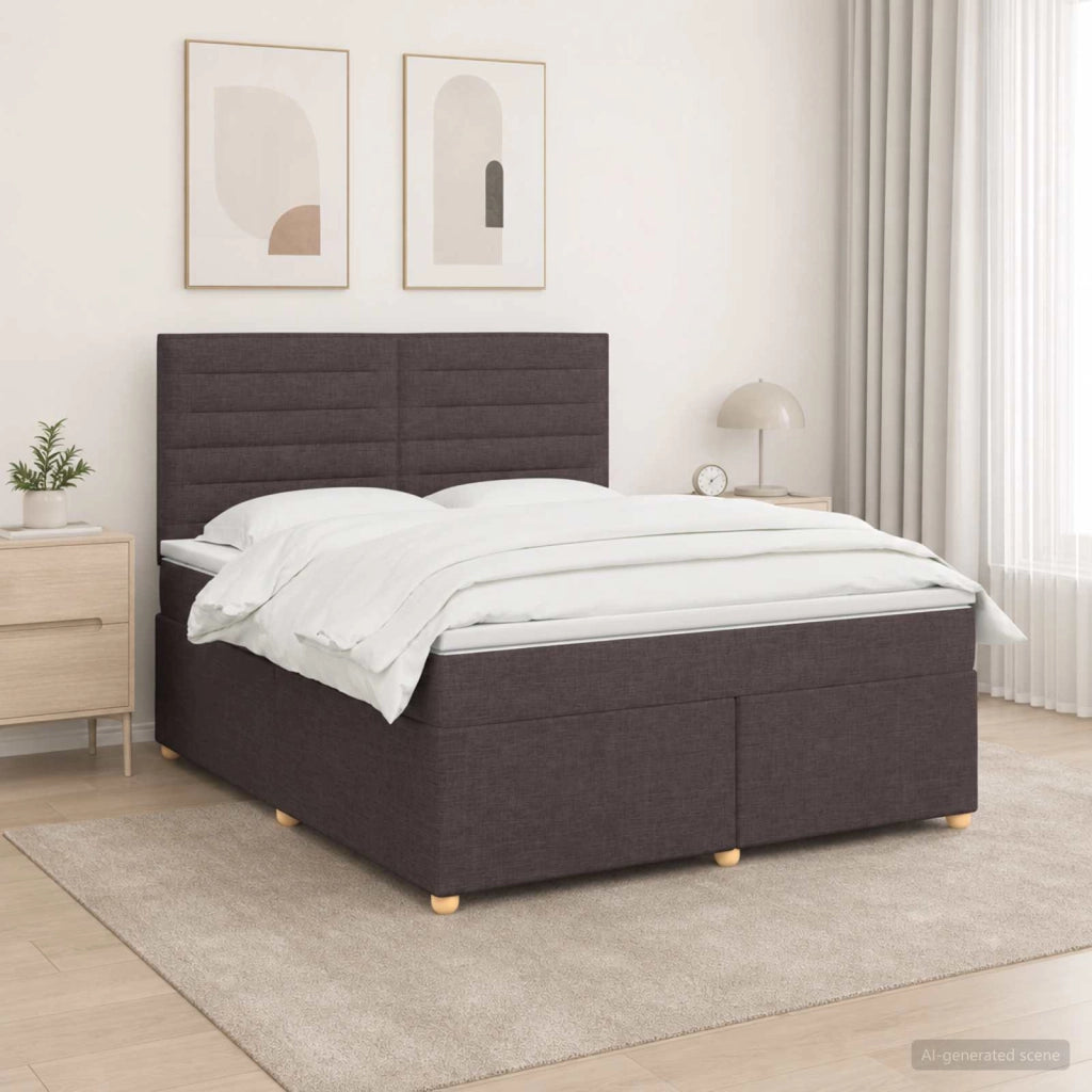 Letto box spring con materasso Marrone Scuro 160 x 200 cm 3455381