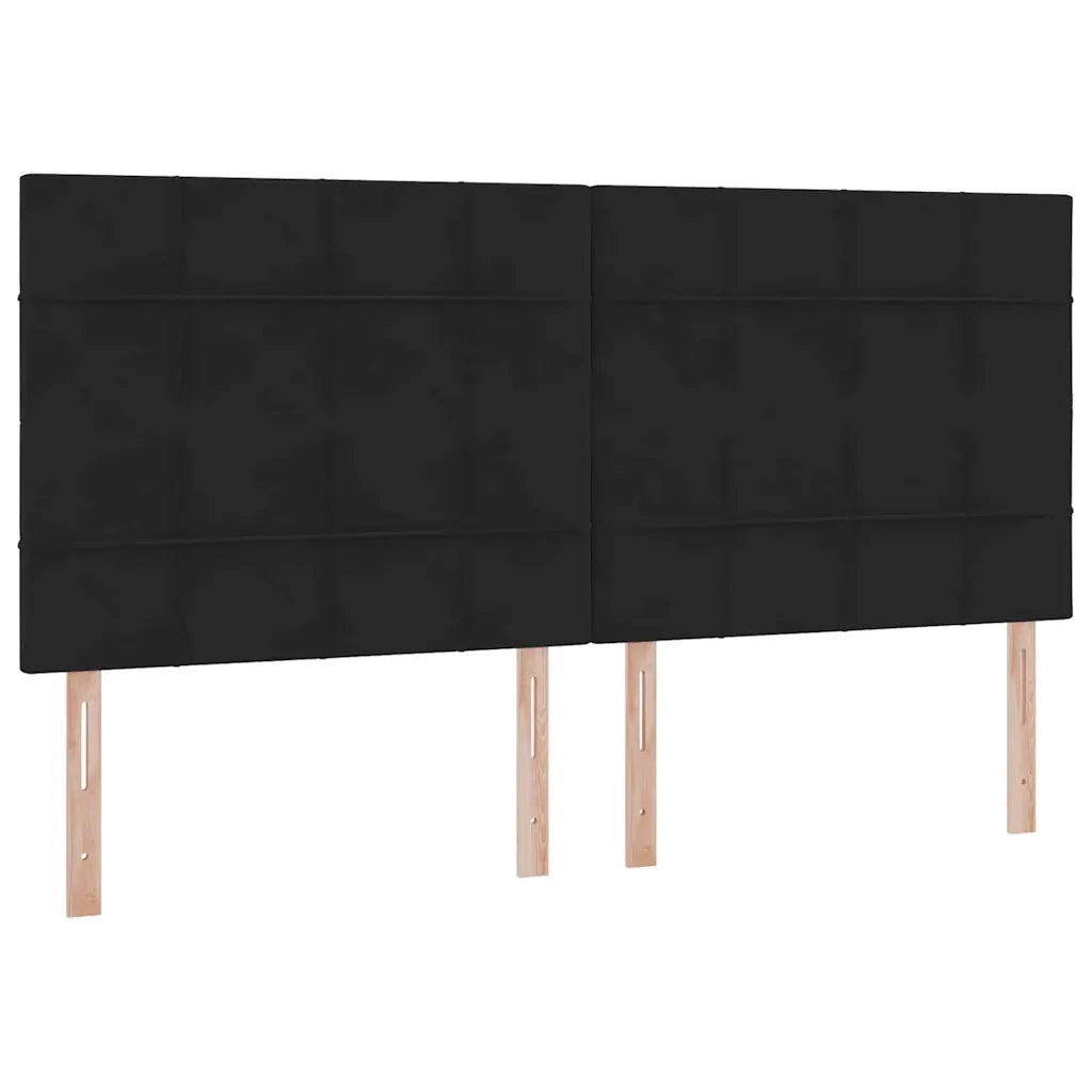 Letto con contenitore LED e materasso Nero 200 x 200 cm Velluto