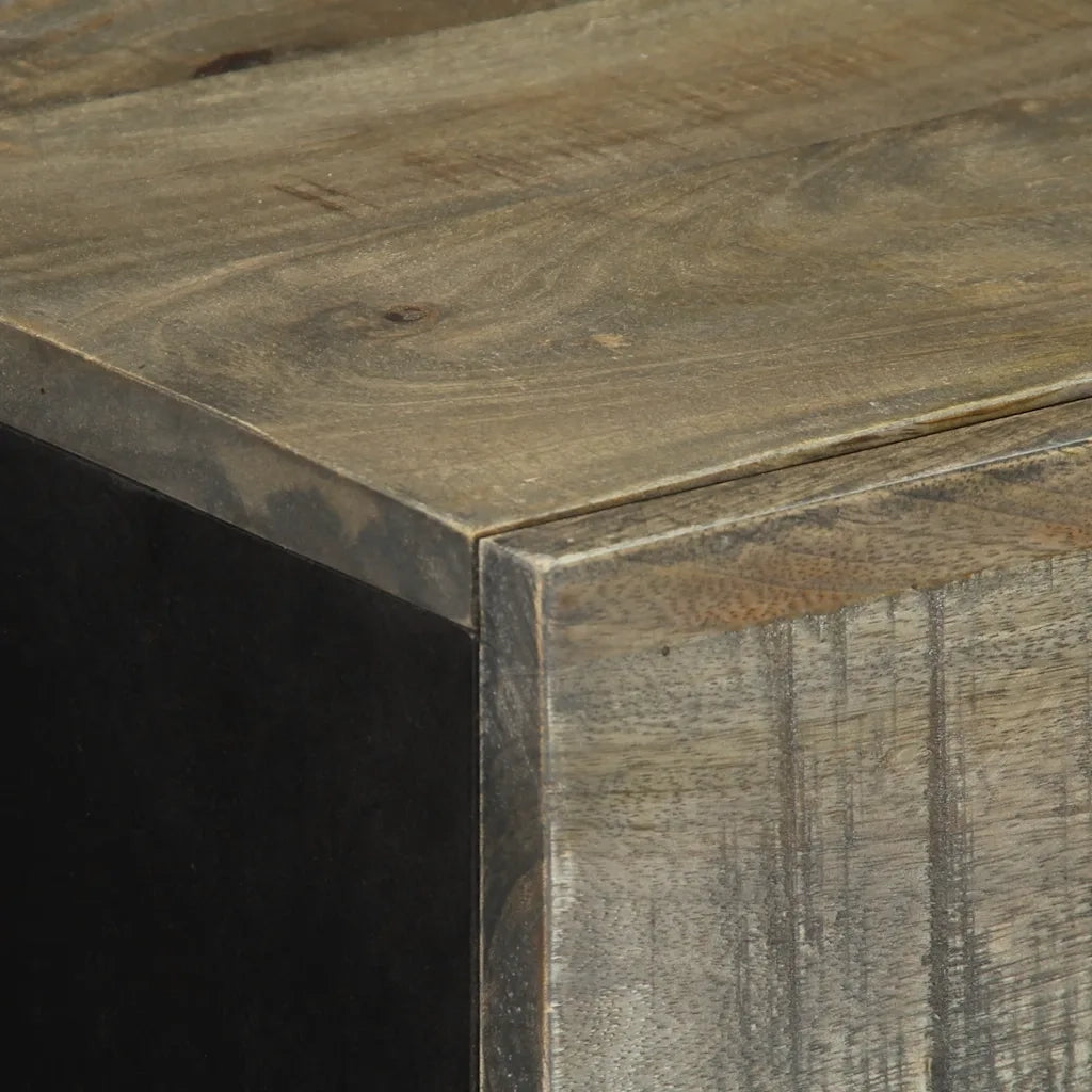 Credenze 2 pz Grigio Chiaro 60x33,5x75 cm Legno Massello Mango 3310016