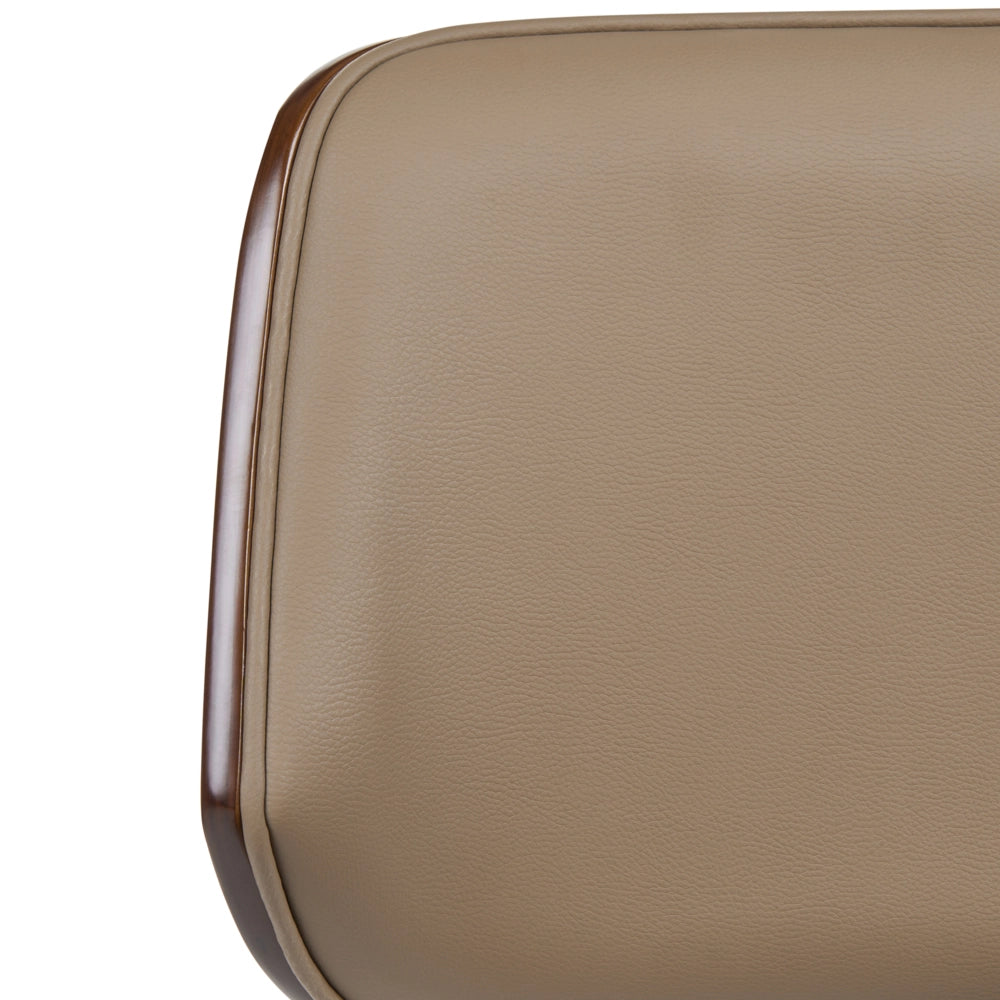 Sedia da ufficio ecopelle beige e legno scuro arredamento da ufficio elegante