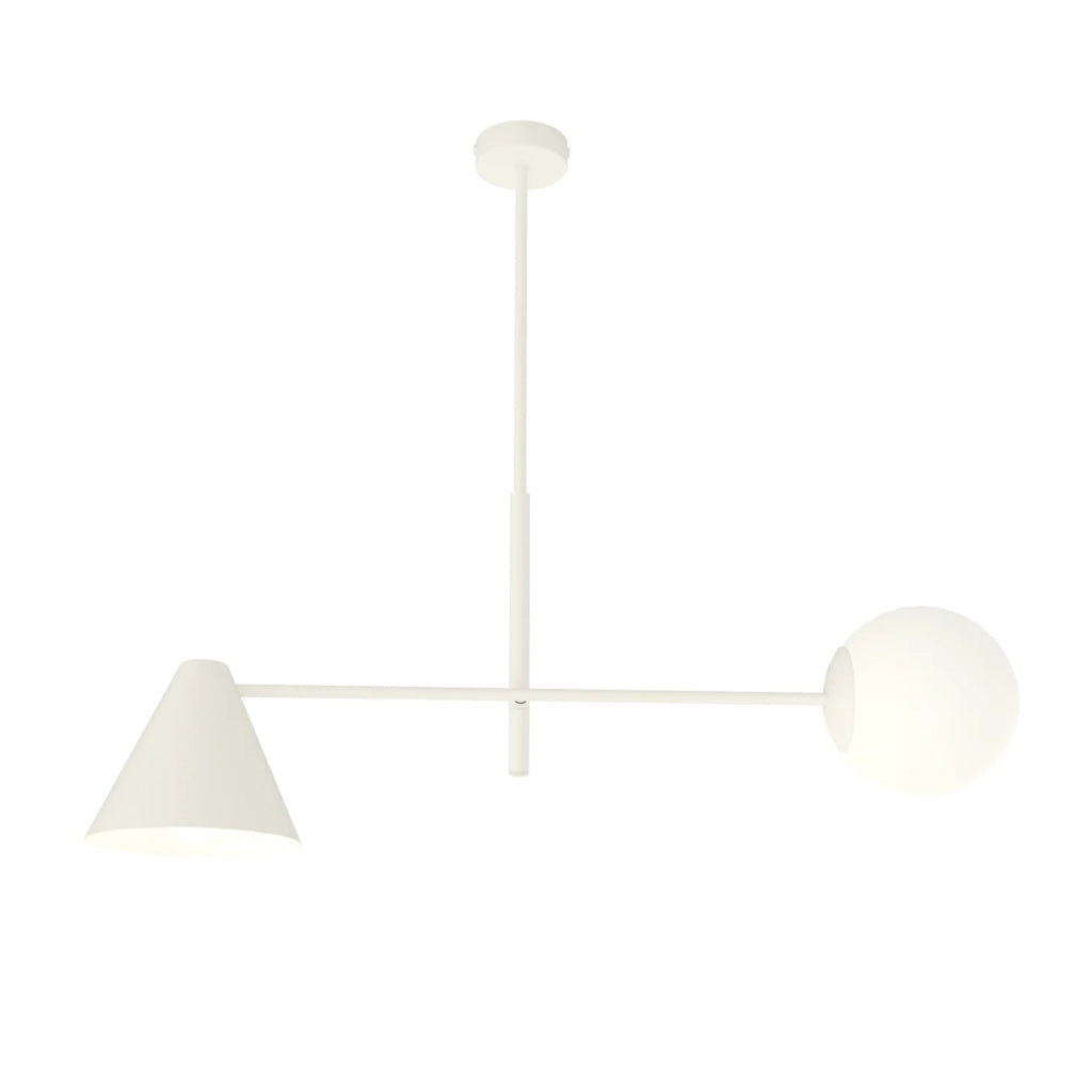 Plafoniera Moderna Industrial Njord 2 Luci Bianco