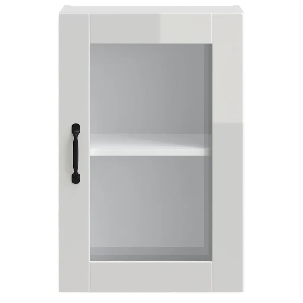 Pensile da Cucina con Porta in Vetro Porto Bianco Lucido 854009