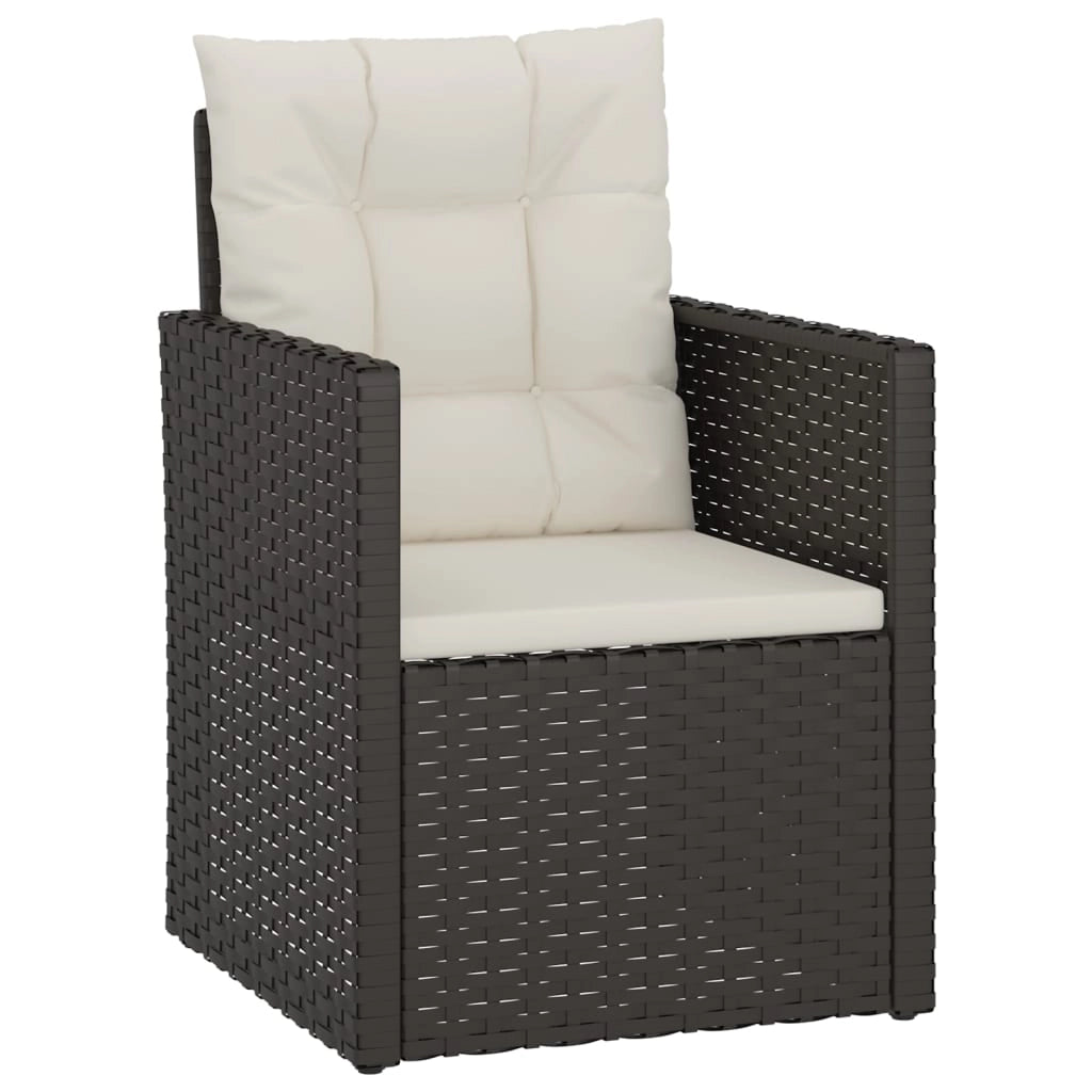 Poltrona da Giardino con Cuscini Nera in Polyrattancod mxl 70676