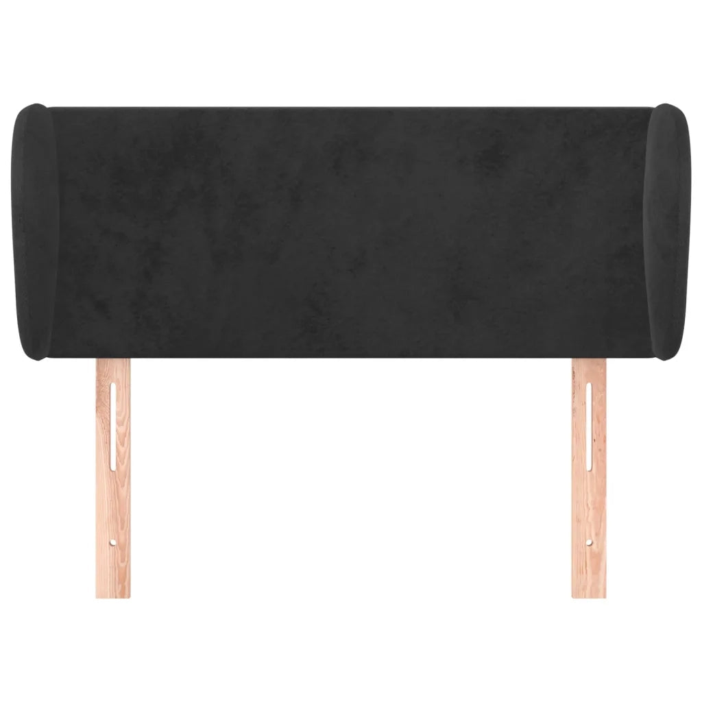 Testiera ad Orecchio Nera 93x23x78/88 cm in Velluto