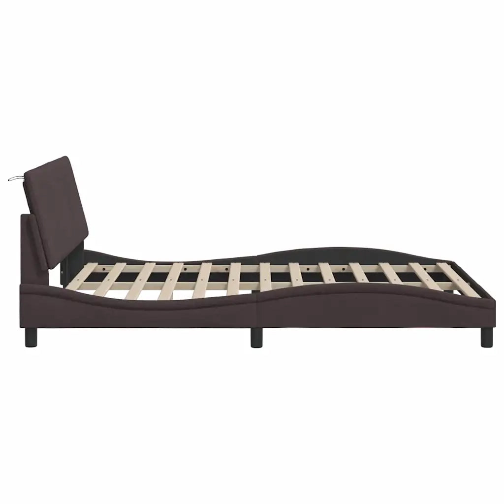 Giroletto senza Materasso Hanko Marrone Scuro 140x200 cm Tessuto 3310464