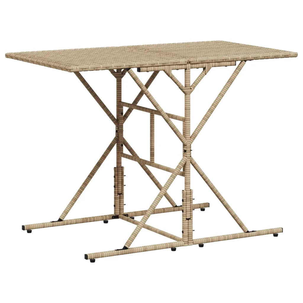 Set da Pranzo da Giardino 7 pz con Cuscini Beige in Polyrattan 369012