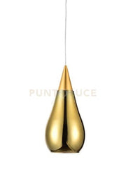 SOSPESI-GU10 O Sospensione vetro 1 luce color oro attacco GU10 diam.10cm senza base h.23cm