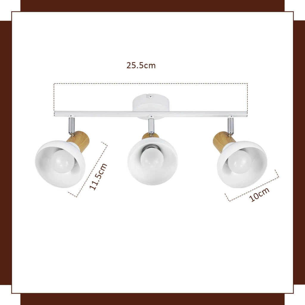 ZMH Faretto da soffitto LED neri E14 plafoniera orientabile 3 fiamme in metallo