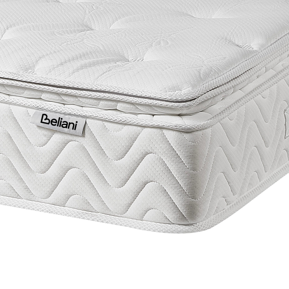Materasso a molle insacchettate Tessuto di bambù bianco Double 140 x 200 cm 5 Zone medio Firm sfoderabile