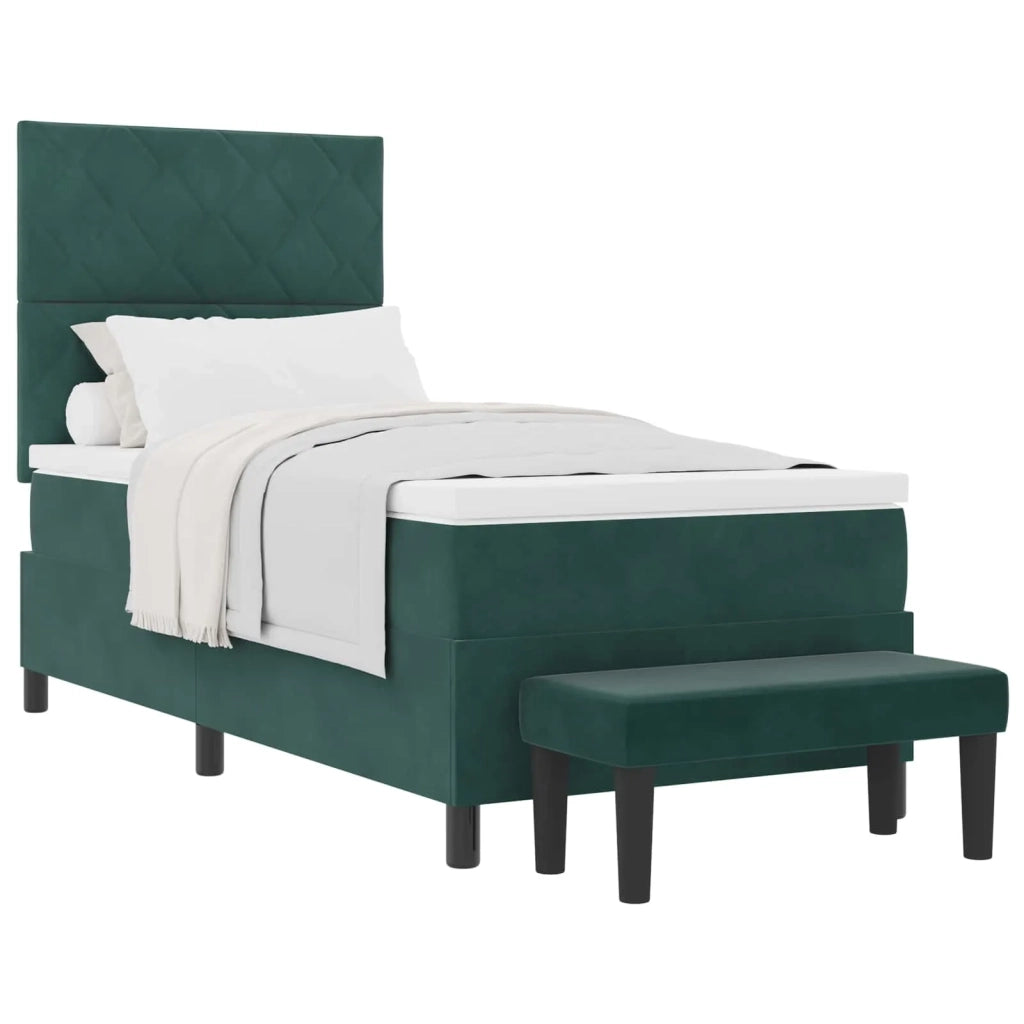 Letto a molle con testiera Verde Scuro 190 x 90 cm Velluto 3344549