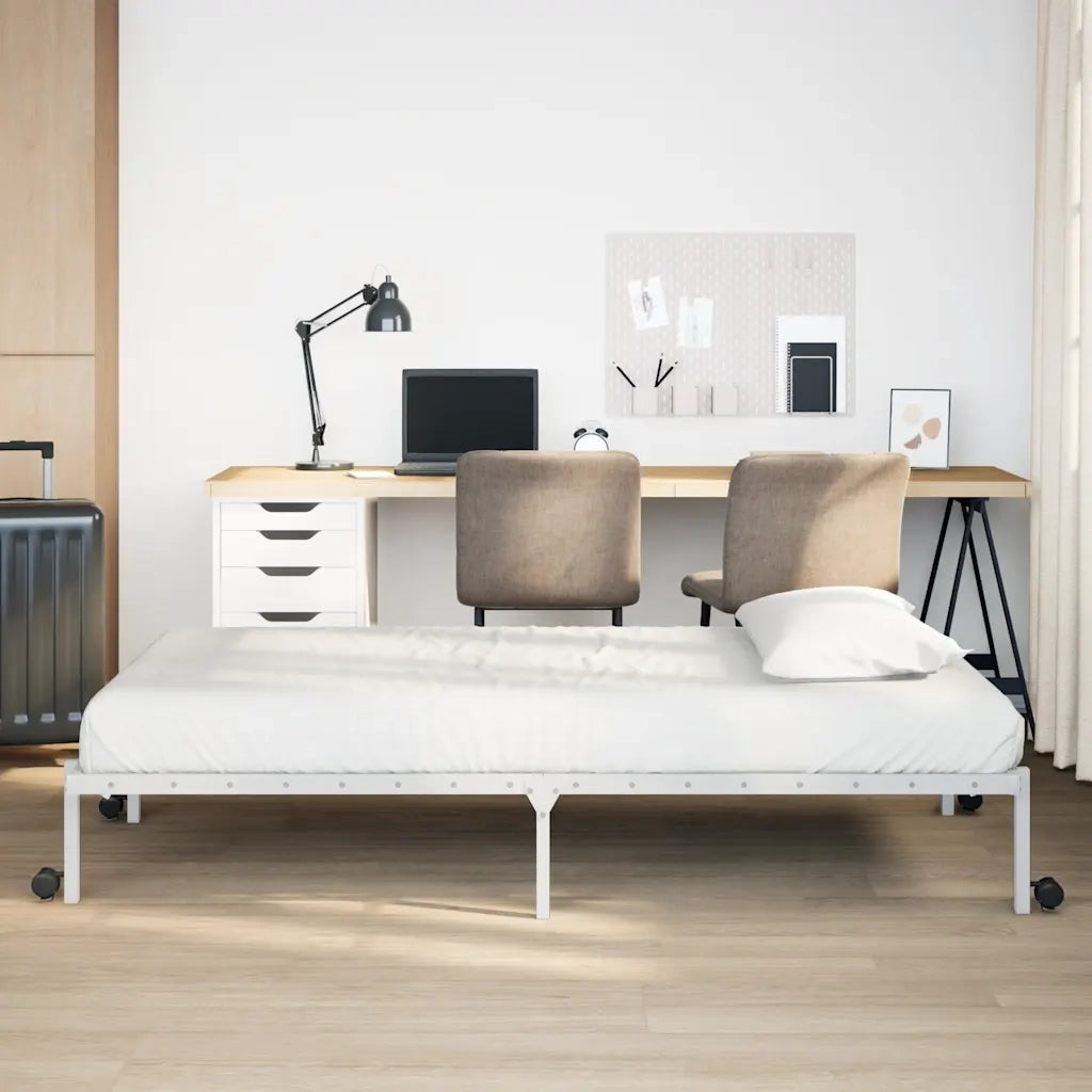Giroletto senza Materasso Pieghevole Bianco 100x200 cm Acciaio 4103969
