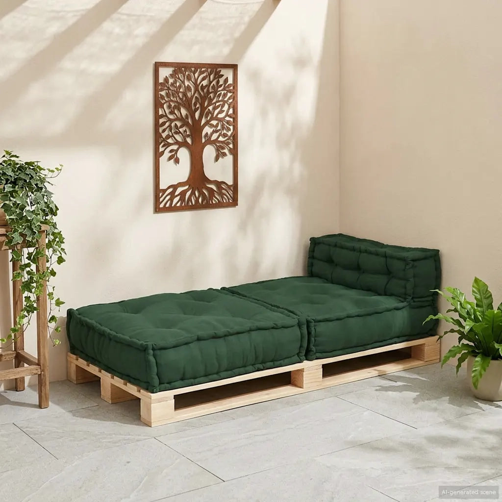Divano Componibile Verde 70x70x54 in Tessuto 4019034