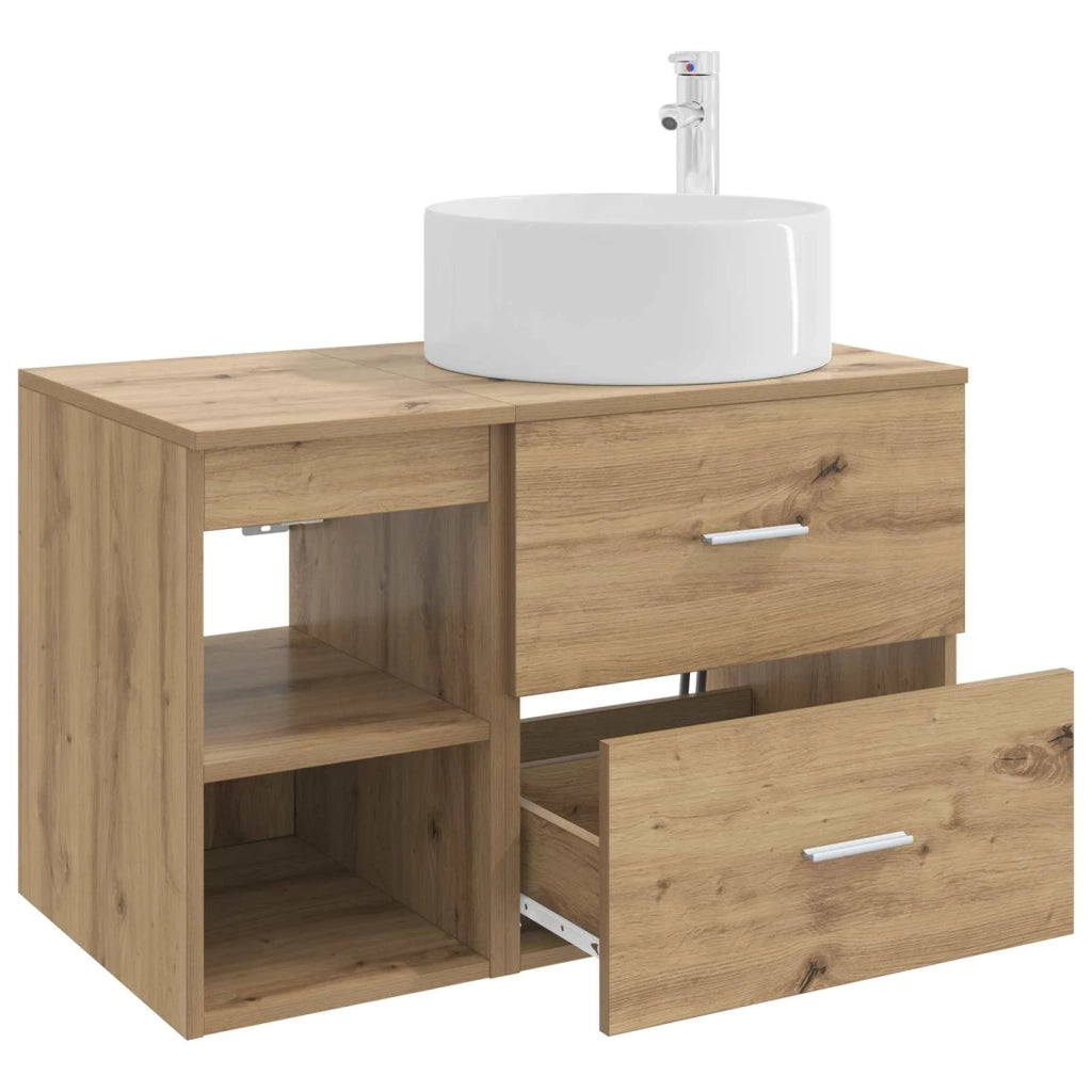 Set di mobili per il bagno 2 pz Rovere Artigianale 3403935