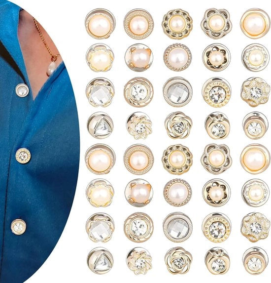 Broche pinnen per moda femminile - 40 pezzi - spille per abbellimenti in strass - spille decorative per abbellire la moda - accessori per fai da te e artigianato - Materiale metallico