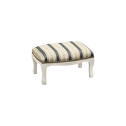 Poggiapiedi imbottito tessuto blu legno shabby bianco 30x20x10 - Mobili 2G