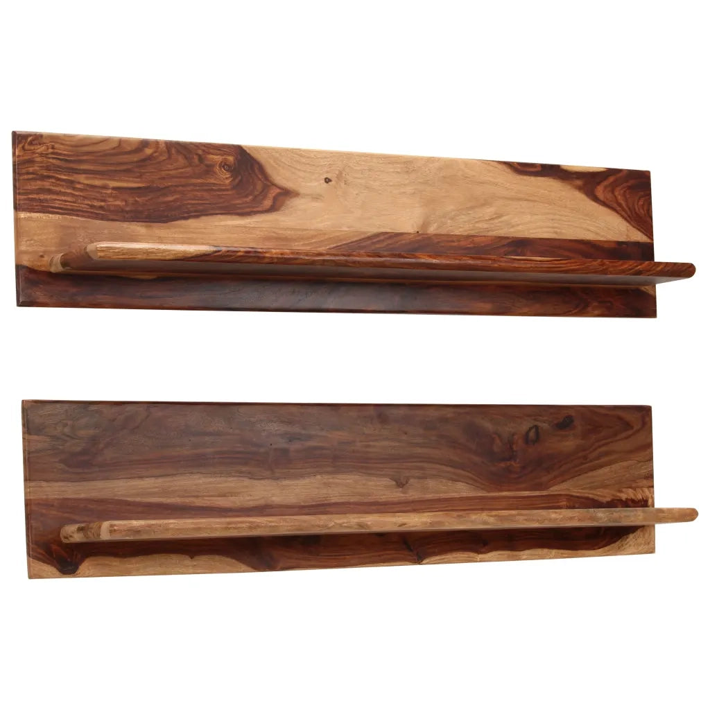 Mensole 2 pz 118x26x20 cm in Legno Massello di Acacia