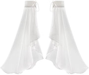 Maniche Removibili con Cuffie Chiffon per Donne - Lunghezza Extra - Nero/Bianco - Tela Comoda - Maniche Senz'Uncinetto