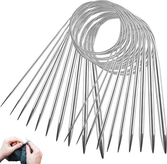 Set di aghi per cucire a forma rotonda - aghi multifunzionali - 10 pezzi - 80 cm - adatti a ogni progetto