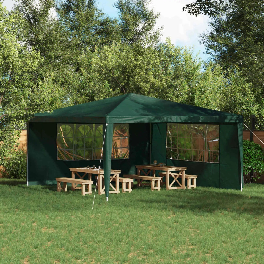Parete per tenda da festa 2 pcs 400 x 195 cm Verde PE e Acciaio 42033026