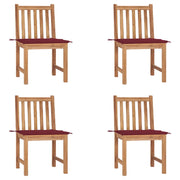 Sedie da Giardino 4 pz con Cuscini in Legno Massello di Teak cod mxl 8372
