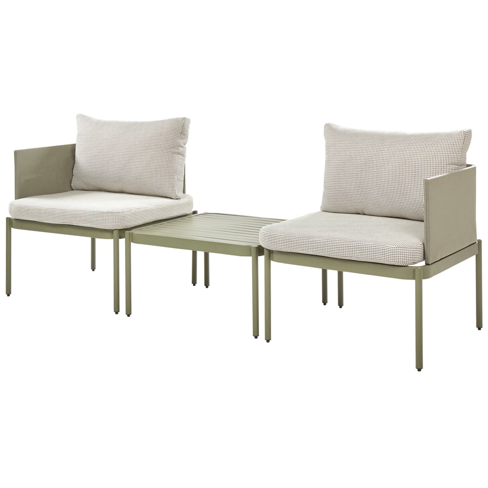 Set soggiorno giardino 2 posti in metallo robusto color verde esterno