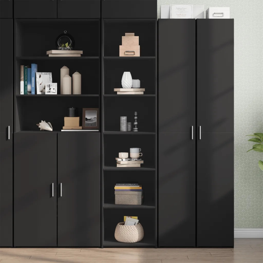 Credenza Nera 45x41x185 cm in Legno Multistrato 3281674