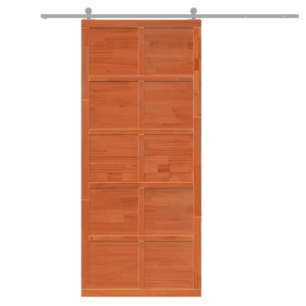 Porta del fienile Marrone cerato 100 x 2,5 x 208 cm