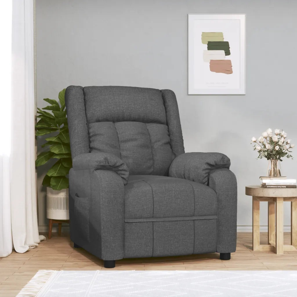 Poltrona Reclinabile in Tessuto Grigio Scuro cod mxl 70955