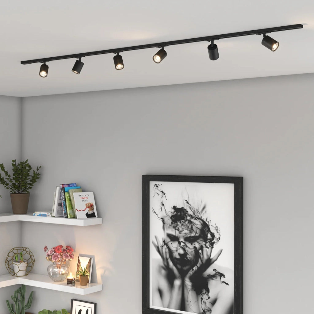 Kit Binario Moderno Mono Yari Kit Metallo Nero 6 Luci Gu10
