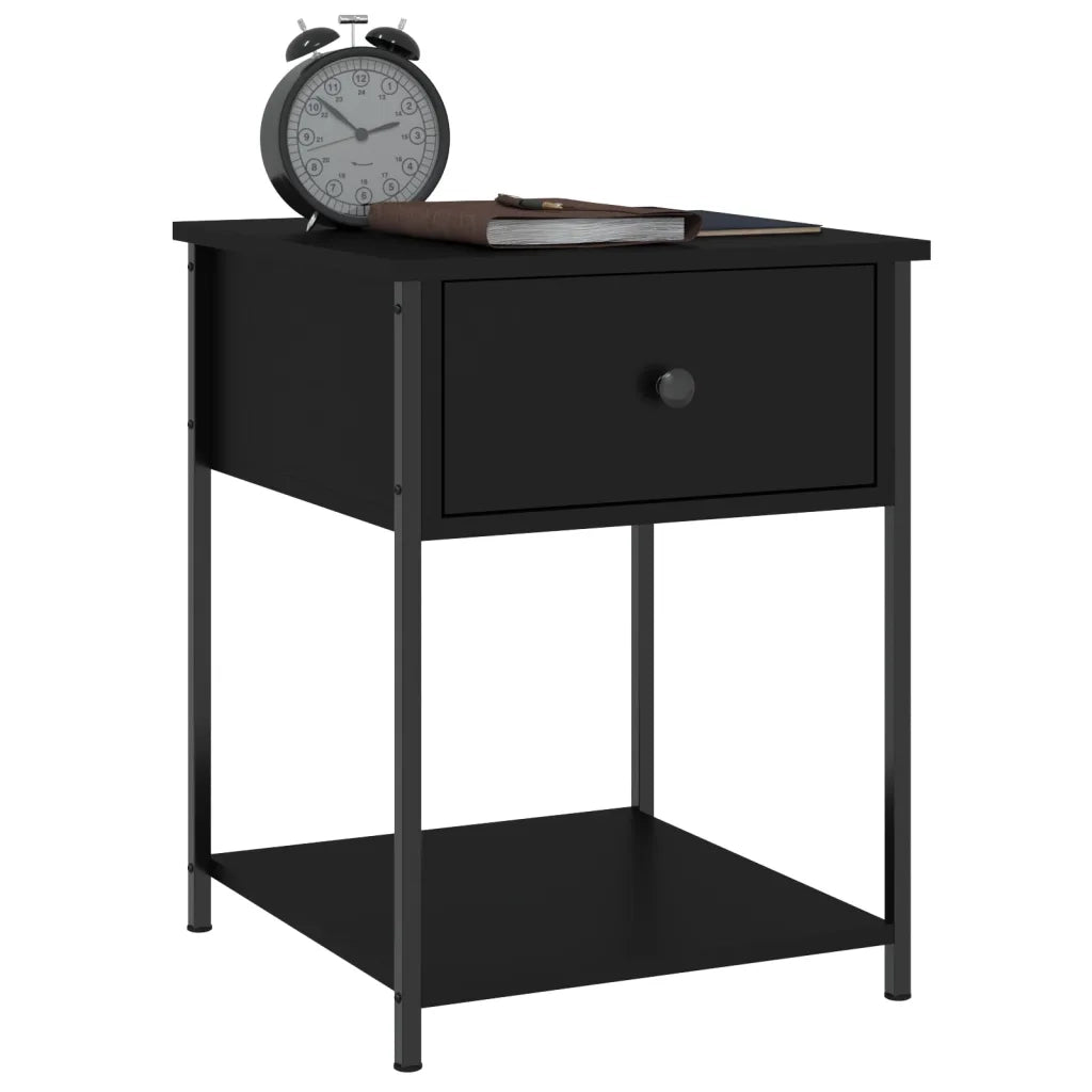 Comodini 2 pz Neri 44x45x58 cm in Legno Multistrato 825844