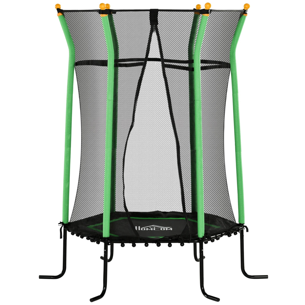 Trampolino Elastico per Bambini con Rete di Sicurezza ¨C zephmum ¨C Verde ?163,5x190 cm