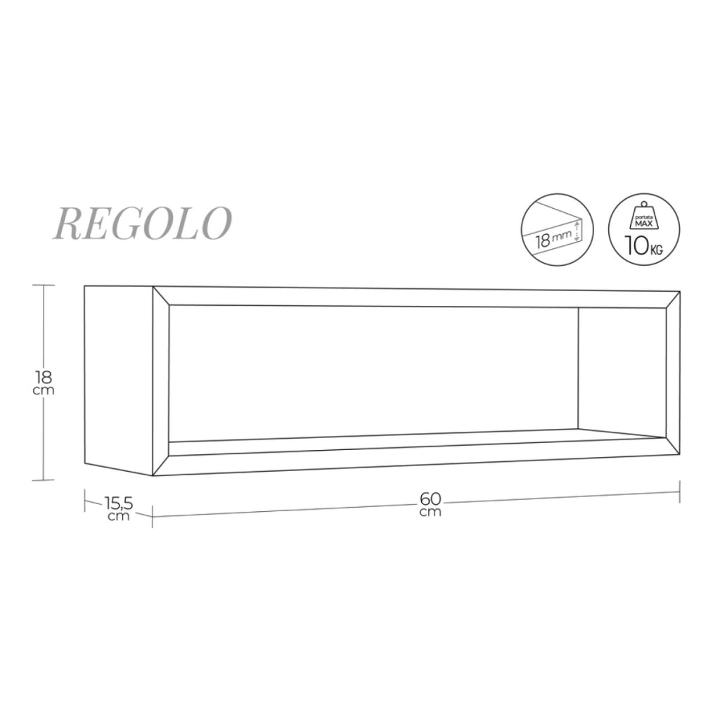 Mensola da Muro Modello REGOLO, Pensile Bagno, Mensola da Parete, Scaffale da Parete, 60x17 p15.5 cm. Finitura  GIALLO CANARINO - MADE IN ITALY