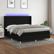 Letto a Molle con Materasso e LED Nero 180x200cm in Tessuto 3138975