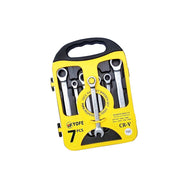 Trade Shop - Serie Set Kit 7 Chiavi Combinate A Cricchetto Flessibili In Valigetta Trasporto -