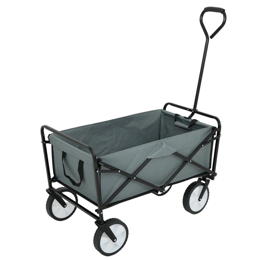 Carrello da Spiaggia Pieghevole TYRS con Ruote in Plastica, Portata Massima 120 kg, Colore Grigio