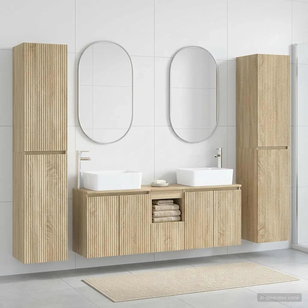 Set di mobili per il bagno 5 pz Rovere Sonoma 3406035