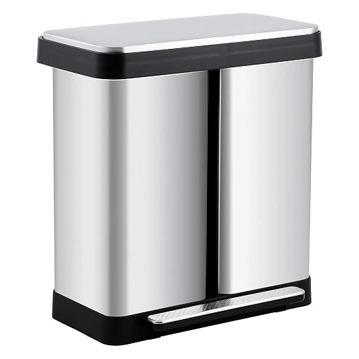 Doppio contenitore in acciaio inox da 72 litri con pedale
