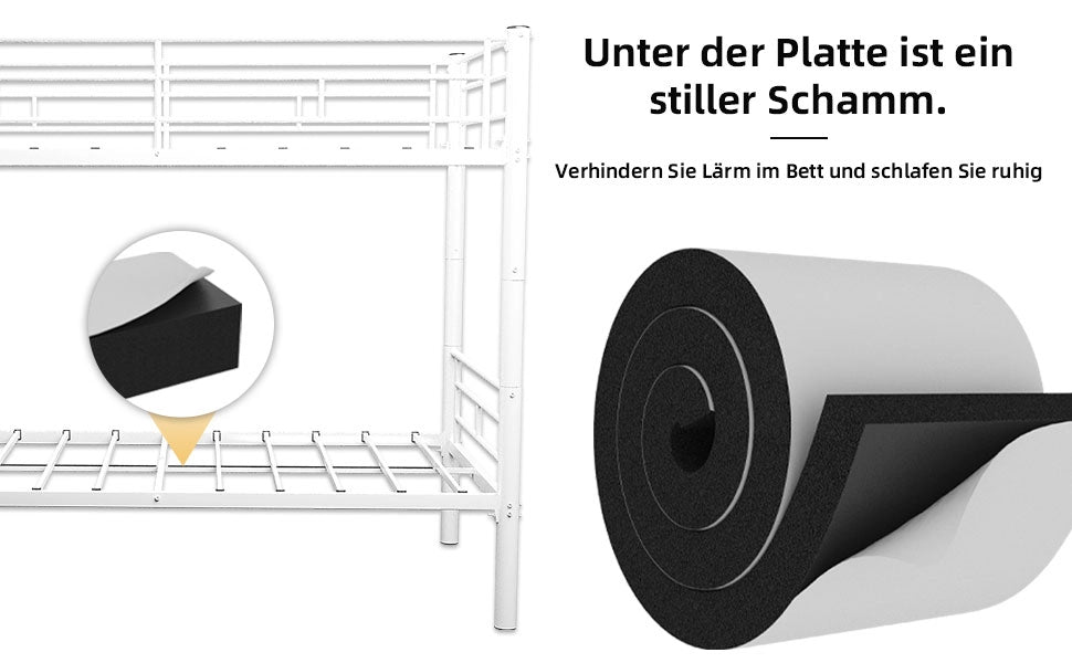 Letto a Castello Convertibile in Metallo per Bambini ¨C MINIMAL ¨C Struttura con Scale e Ringhiera