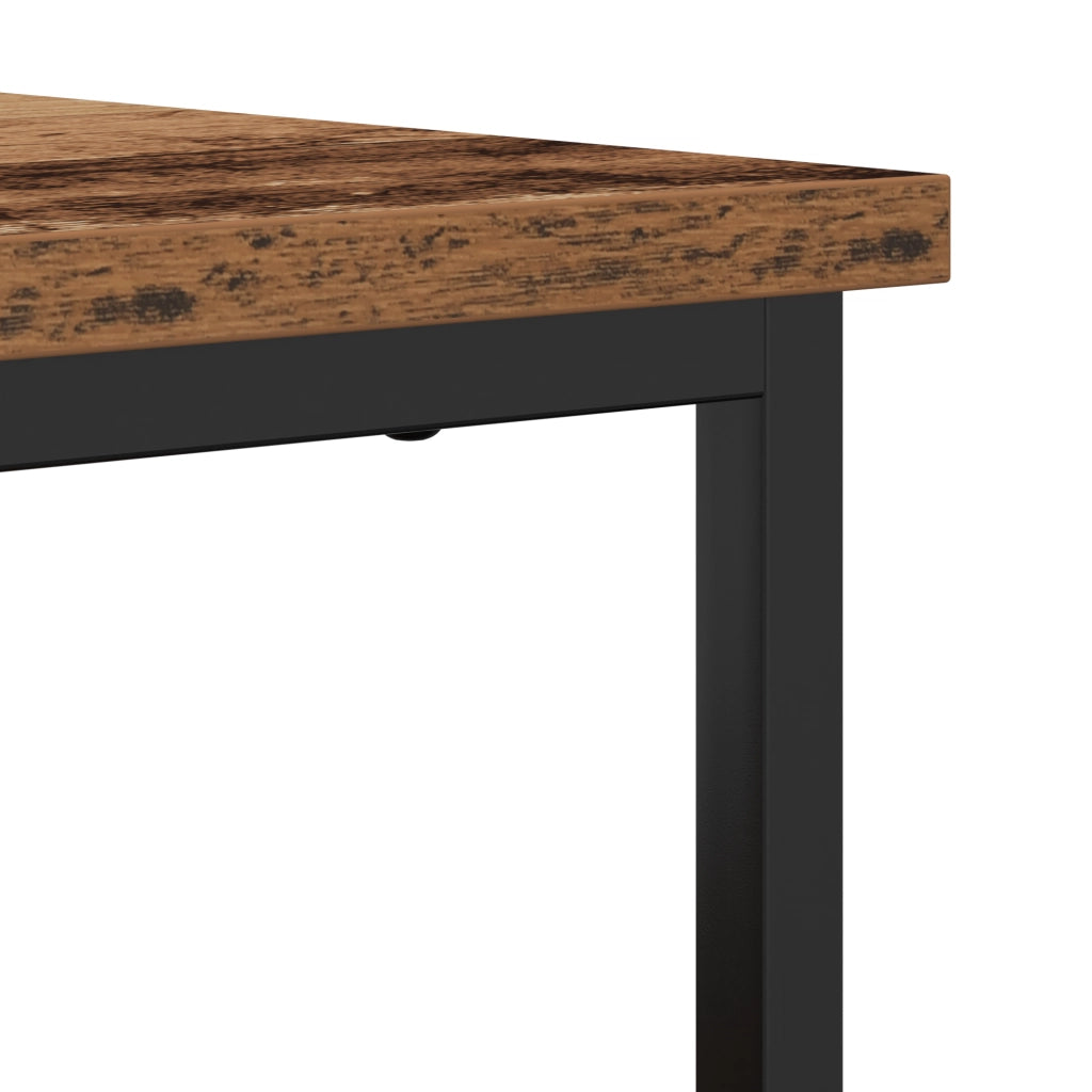 Credenza in Legno Antico 100x35x80 cm in Legno Ingenerizzato e Acciaio