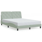 Letto matrimoniale | Letto per adulti | Giroletto senza Materasso Grigio Chiaro 140x190 cm Velluto