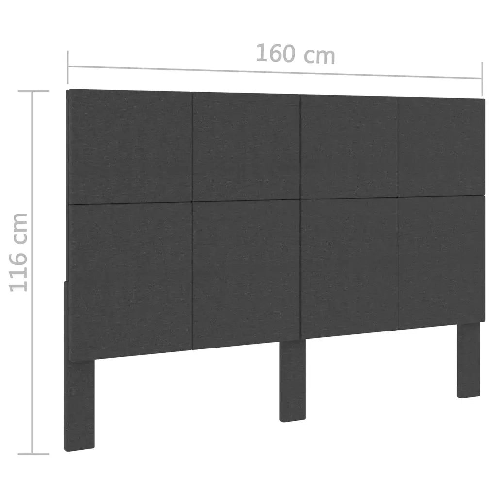 Testiera Letto Grigio Scuro in Tessuto 160x200 cm