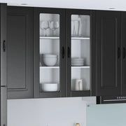 Pensile cucina-Mobile Cucina da Parete Nero 80 x 31 x 100 cm Legno multistrato