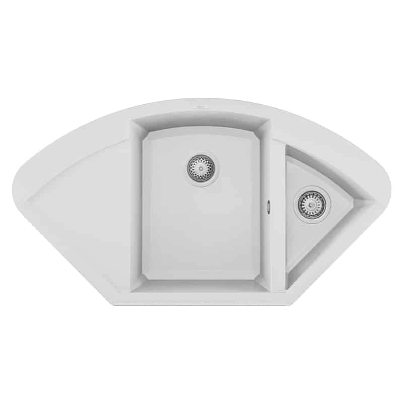 Lavello Elleci Incasso Easy CORNER Granitek Bianco LGYCOR68